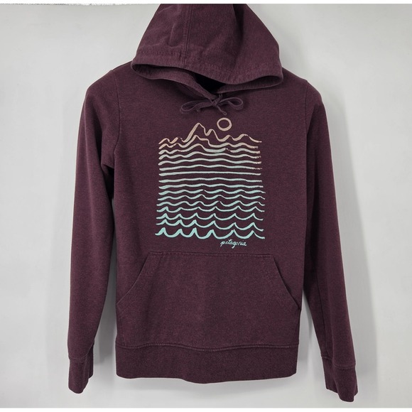 Patagonia Tops - Patagonia Hoodie Womens Small Purple Wavy Maybe Ahnya Pullover Stretch 39562